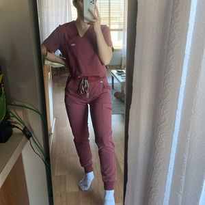 Dark Cherry // FIGs scrub set